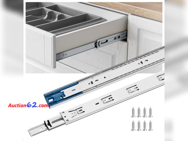 Lot 44-874w - $78.29 Retail price - Goldenwarm 10 Pair 22 Inch Soft Close Drawer Slides, 20 Pack Heavy Duty Side Mount 100lb Capacity, Full Extension Ball...