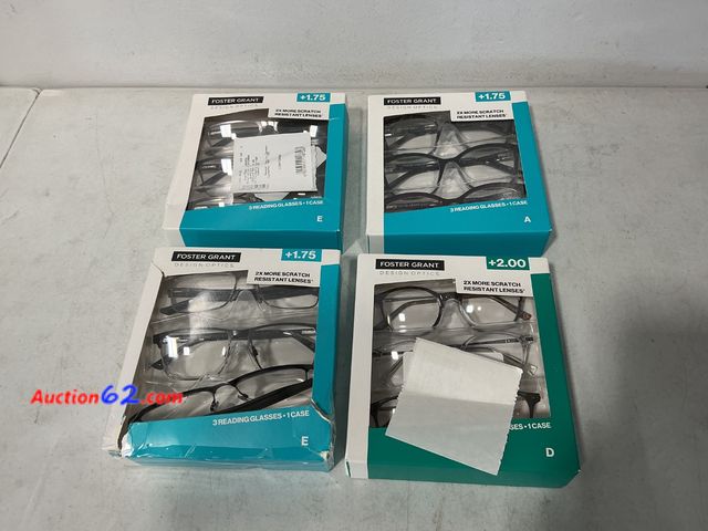 Lot 44-587j - Foster Grant Reading Glasses 4-Pack Used See All Photo's