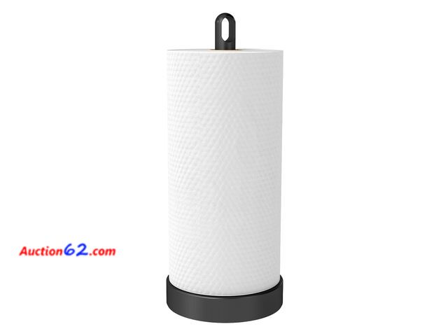 Lot 44-2882e - STWWO Black Paper Towel Holder Countertop, Freestanding Paper Towel Holder Appears New, A basic inspection has been given to this item. Sold...