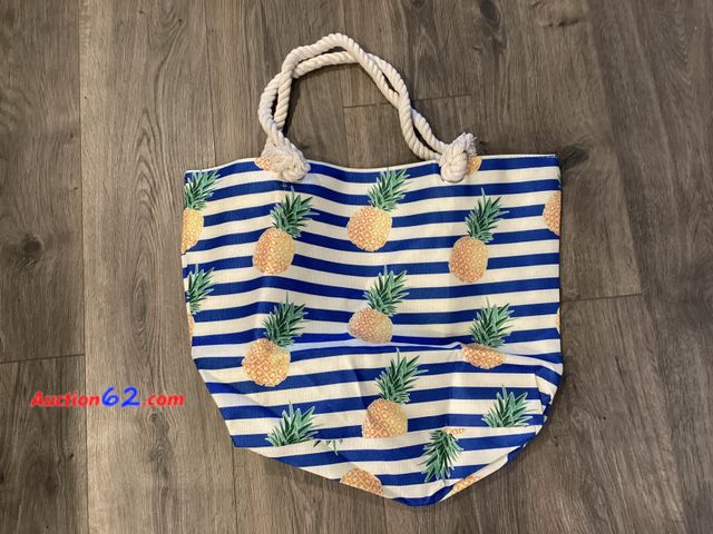 Lot 44-2050m - Zayifox Large Canvas Beach Bag - Waterproof Sandproof Tote for Swimming Travel. Appears New, A basic inspection has been given to this item....