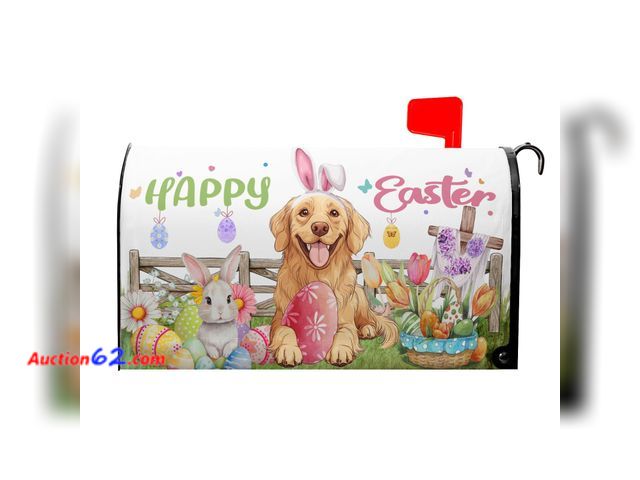 Lot 44-1530e - Kawani Happy Easter Mailbox Covers Magnetic Spring Bunny Flower Mailbox Cover Standard Size 18 X 21 Inch Easter He is Risen Wrap Post Letter...
