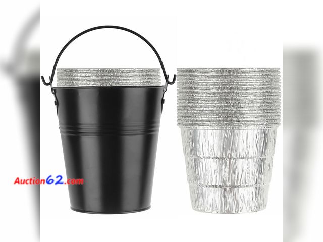 Lot 44-610m - 15-Pack Liners &amp; Replacement Traeger HDW152 Drip Grease Bucket for Traeger 20/22/34, Pit Boss, etc Pellets Smoke (Black 15) Not Tested S...
