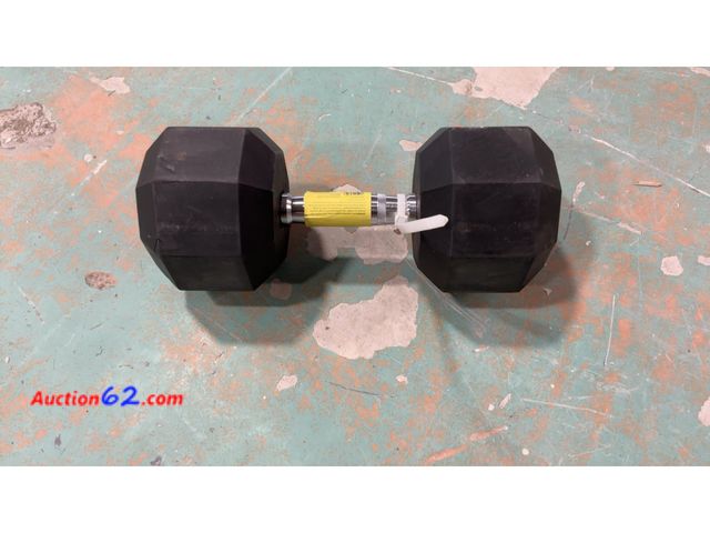 Lot 44-1760j - Hex Dumbbell 50lbs Black - All in Motion™: Rubber &amp; Chrome, Total Body Workout Not Tested See All Photo's E-Commerce Return, A basic ins...