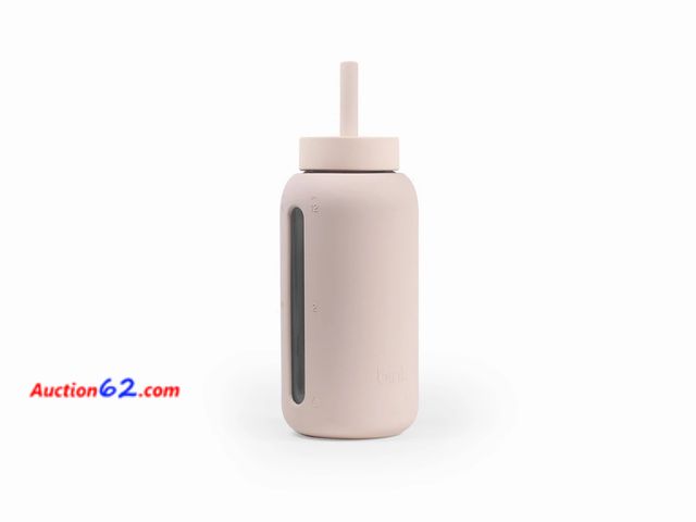 Lot 44-3051q - NEW - Bink 27oz Day Water Bottle Straw Cap Latte - Day Bottle + Straw Cap - Glass Bottle - New with Tags - See Pictures Appears New, A basic...