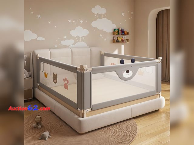 Lot 44-127m - $159.99 Retail price - VIUEANR Heighten Bed Guard Rail for Toddlers Upgraded Twin, Full, Queen, King &amp; Calking Mattress Size Swing Down ...
