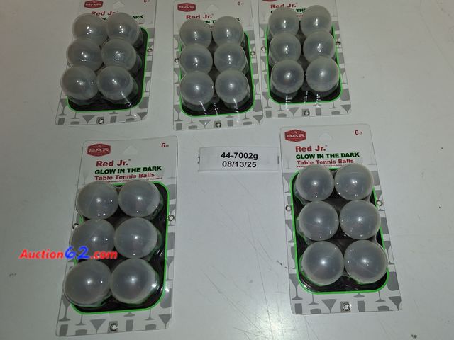 Lot 44-7002g - Lot of (5) Red Jr glow in the dark table tennis balls, 6 ct Appears New, A basic inspection has been given to this item. Sold AS-IS. Never o...
