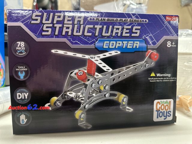 Lot 44-6174w - Super structure Copter 78 pc DIY from totally cool toys. Ages 8+. See photo Not Tested Never Opened, Factory Sealed See All Photo's Not Test...