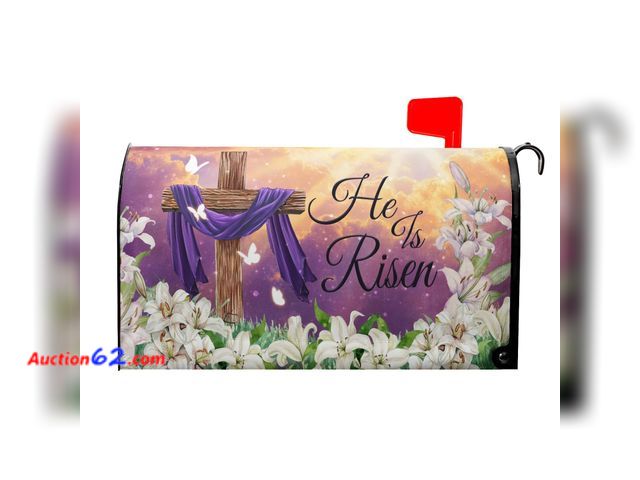 Lot 44-2919e - Kawani Happy Easter Purple Mailbox Covers Magnetic Spring Lilies Floral Mailbox Cover Standard Size 18 X 21 Inch Easter He is Risen Wrap Pos...