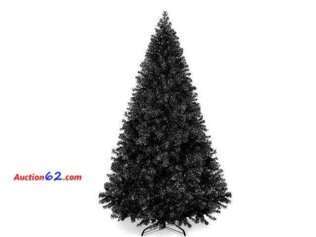 Lot 44-6961p - 6ft Artificial Black Christmas Tree, Unlit Pine Design w/Easy Assembly Appears New, A basic inspection has been given to this item. Sold AS-...