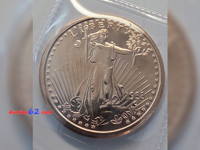 Lot 44-8330k - ONE OUNCE AVDP .999 FINE PURE COPPER ROUND WITH SAINT GAUDENS DOUBLE EAGLE OBVERSE AND REVERSE!! - NT