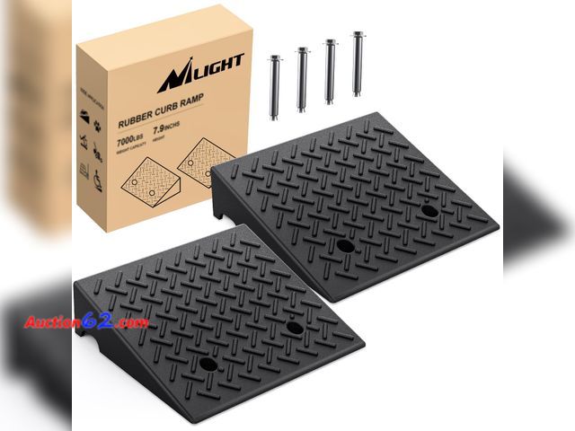 Lot 44-165j - $116.99 Retail price - Nilight Rubber Curb Ramps, 7.9 Inches Rise Height Heavy Duty Rubber Threshold Ramp, Portable Driveway Ramps for Cars ...