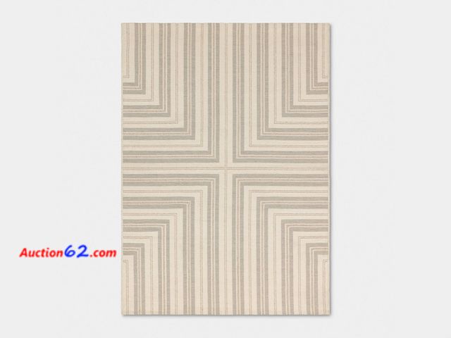 Lot 44-112f - $90 Retail price - 5'x7' Pieced Striped Outdoor Patio Woven Area Rug Tan - Threshold™ Designed with Studio McGee See All Photo's Appears New...