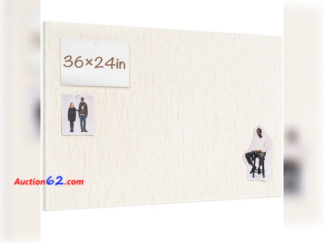 Lot 44-2699 - Lightomorrow Bulletin Board 36 x 24 inches, 3' x 2' Linen Board for Wall, Decorative Fabric Pin Board with Safe Removable Adhesive Tapes for...
