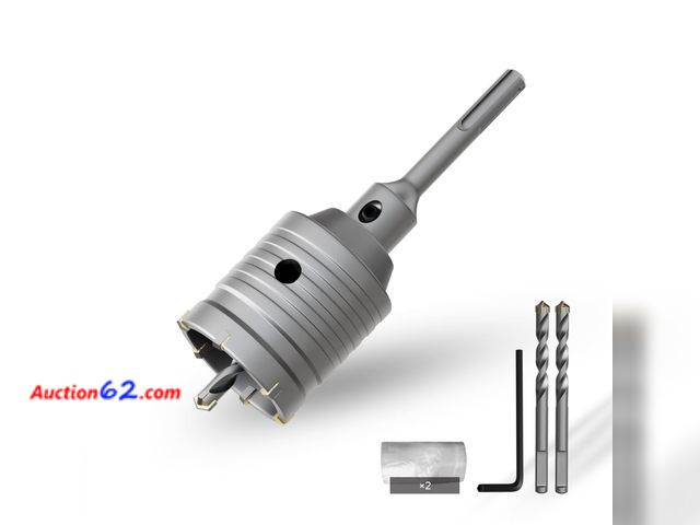 Lot 44-4034m - CSOOM Concrete Hole Saw 2-5/32" (55mm) with 220mm SDS Plus Shank Connecting Rod, Carbide Cement Hole Saw for Concrete Cement, Brick Wall Sto...