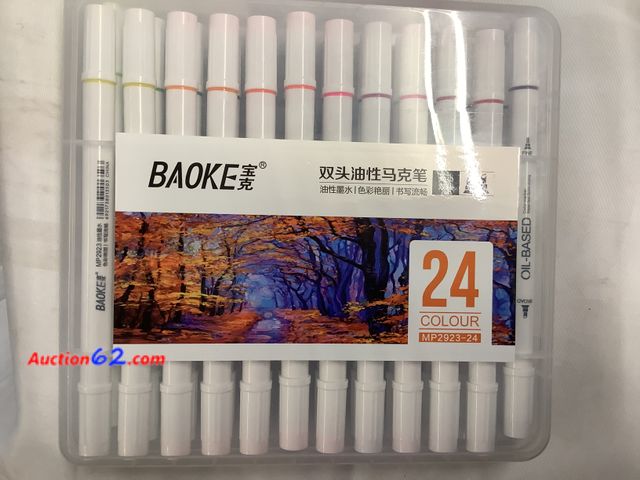 Lot 44-6155a - BAOKE oil based Marker Set, 24 Colors, New. See All Photo's Not Tested Never opened, Factory Sealed