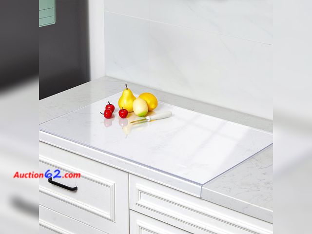 Lot 44-1768 - Wesiti Large Acrylic Cutting Board with Lip Non Slip 28"L X 16"W Clear Cutting Board Chopping Acrylic Countertop Protector Cover Shatter Res...
