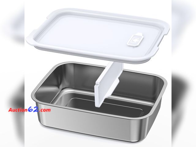 Lot 44-4002o - EAST OAK Replacement Inner Container for Heated Lunch Box, Food Grade Stainless Steel Inner Bowl, 6.3 Cups Compatible with Cordless Electric...