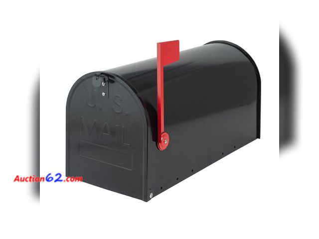 Lot 44-2739w - Large Mailboxes for Outside, RAINHOL Black Metal Mailbox, Galvanized Steel Post Mount Mail Box, T3 Large Capacity, 23 x 10.7 x 8.9 Inches Ap...