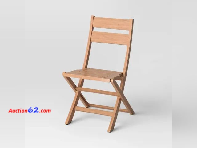 Lot 44-4089b - Threshold x Studio McGee Ferron Wood Outdoor Portable Sport Chair - Natural Appears New, A basic inspection has been given to this item. Sol...