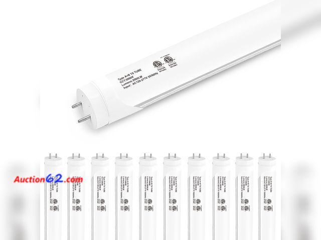 Lot 44-1873 - Madewell Living 10-Pack T8 LED Tube Lights 4ft, 48 Inch Fluorescent Replacement Bulbs, 5000K Pure Daylight, Hybrid Type A+B Single/Double En...