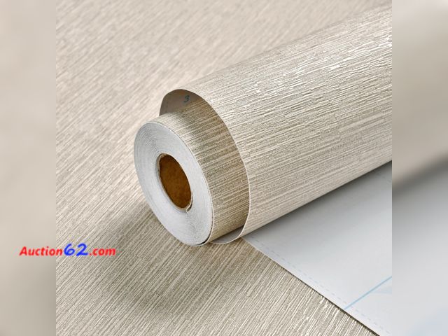 Lot 44-803w - Haimin Grasscloth Wallpaper Peel and Stick 20.9in X 393in Fabric Contact Paper Wall Paper Textured Wallpaper Horizontal Stripes Look Self-Ad...