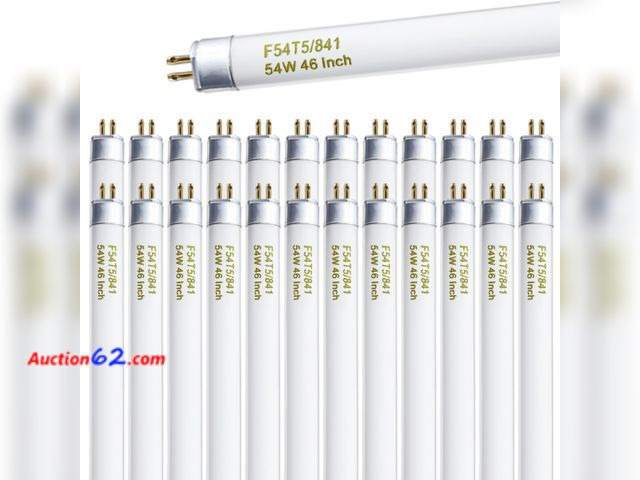 Lot 44-711o - $125.99 Retail price - Konideke F54T5/841/HO 54W T5 HO Fluorescent Tube Light, 46 Inches T5 54 Watt Fluorecent Bulb, F54T5/841/CW, 4100K Coo...