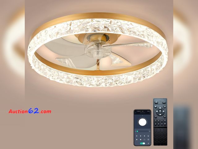 Lot 44-674o - $92.99 Retail price - Cainjiazh Ceiling Fans with Lights and Remote, 20" Ceiling Fans with Lights Low Profile Ceiling Fan with Light, Dimmab...