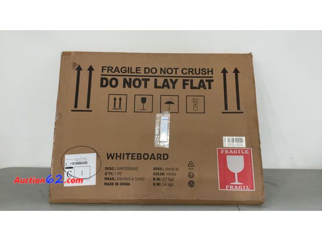 Lot 44-1620j - Whiteboard 24x18 Magnetic Not Tested See All Photo's Appears New, A basic inspection has been given to this item. Sold AS-IS. Dented