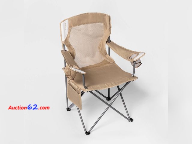 Lot 44-546t - Outdoor Portable Mesh Chair Tan - Embark™: Steel Frame Camp Seat Appears New, A basic inspection has been given to this item. Sold AS-IS. No...