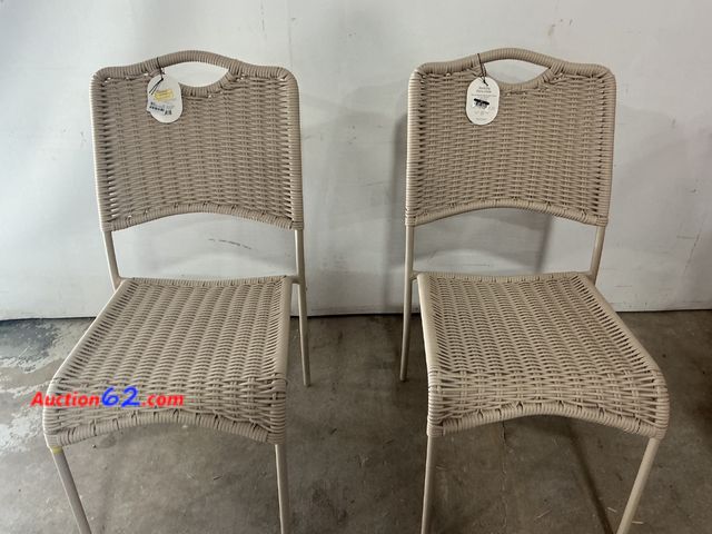 Lot 44-1307m - $150 Retail price - Set of 2 Tan Wicker Outdoor Dining Chairs Not Tested See All Photo's E-Commerce Return, A basic inspection has been give...