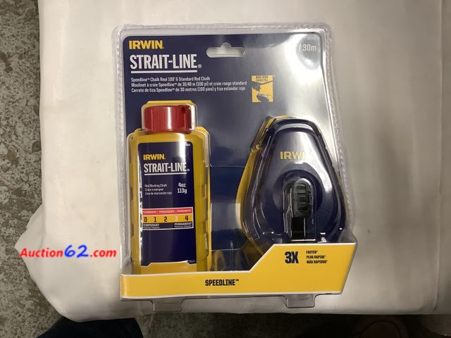 Lot 44-4015w - Irwin Strait-Line,
Speed line Chalk Reel 100’ &amp; Stand See All Photo's Not Tested Never opened, Factory Sealed