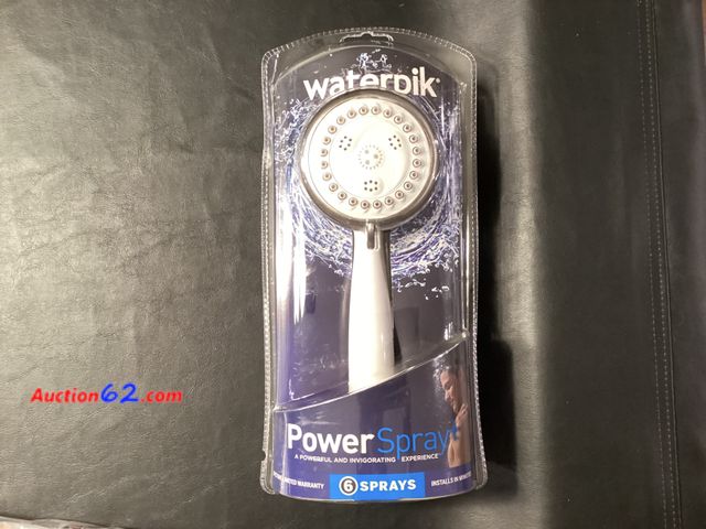Lot 44-2065m - Waterpik 6-Spray Patterns Shower head. Appears New, A basic inspection has been given to this item. Sold AS-IS. See All Photo's Not Tested