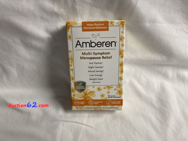 Lot 44-2154g - New. 1 box of Amberen. Multi- symptom menopause relief for hot flashes, night sweats, mood swings, low energy, weight gain and more. Clinica...