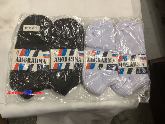 Lot 44-6065e - 12 pairs of amorarma no show sport socks. Euro size 31-35 uni sex. Appears New, A basic inspection has been given to this item. Sold AS-IS. ...