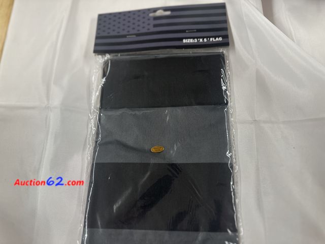 Lot 44-7583p - Gray and black American flag 3x5.NEW. No Stock Pic See All Photo's Not Tested Never opened, Factory Sealed
