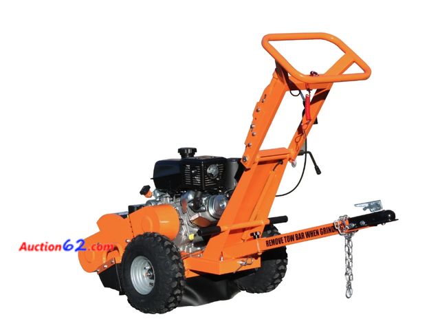 Lot 44-33g - Retail value $2,590- Power King PK0803-EH 14 HP Powered by KOHLER CH440 Engine Electric Start 12 in. x 3.5 in. Wheel Stump Grinder with Extr...