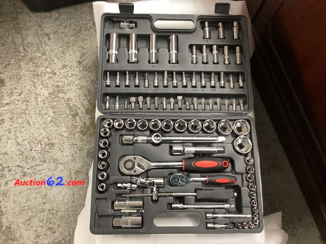 Lot 44-6191o - Kentucky Industrial Tools Kit HardWare 94PCS Socket Set, 13pcs 1/4 Dr-Socket 8PCS 1/4 DR- Deep Socket, 2PCS 1/4 Extension Bar, 1PCS 1/4 Ratc...