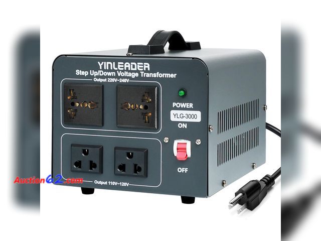Lot 44-1708e - $79.99 Retail price - Yinleader Voltage Converter Transformer 3000w Step Up/Down Power Converter 110-120V to 220-240V/220-240V to 110-120V, ...