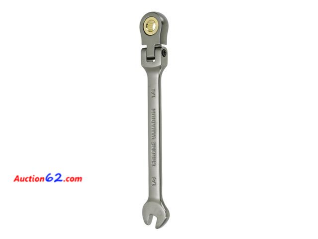 Lot 44-2559e - HARFINGTON Flex Head Ratchet Wrench Spanner 1/4" SAE Ratcheting Combination Wrench 72-Teeth Chrome Vanadium Steel Ratchet Gear Spanner with ...