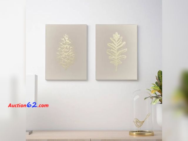 Lot 44-3058b - New in Sealed Package (2 Pack 11"x15") - IKEA PJÄTTERYD Leaf Prints by Lucy Francis - See Pictures 1. Appears New, A basic inspection has be...