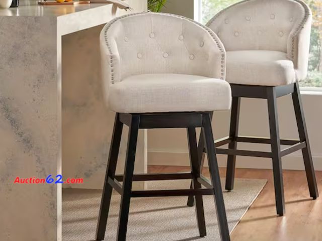 Lot 44-1563t - $120 Retail price - N779P326955B Bar Stool, Beige, Set of 2 Appears New, A basic inspection has been given to this item. Sold AS-IS. Not Tes...
