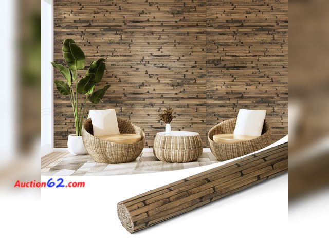 Lot 44-756w - $79.99 Retail price - Art3d Natural Bamboo Wall Panel for Interior Wall Decor, Renewable Pole Wrap Wainscoting Paneling for Wall Ceiling Fur...