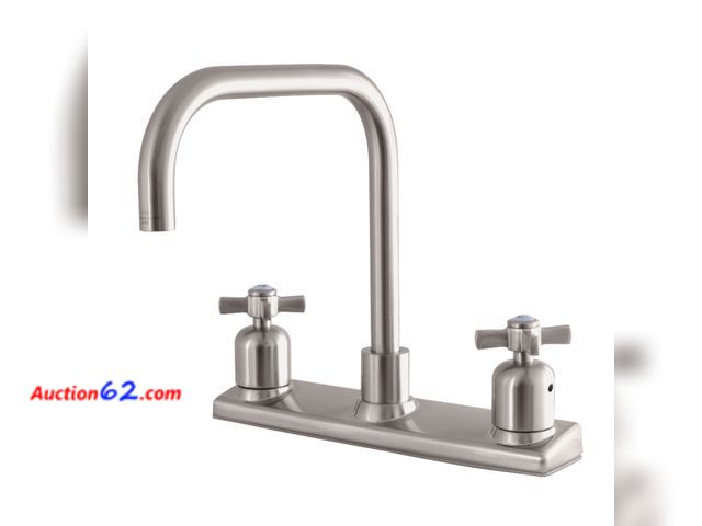 Lot 44-1698m - $113 Retail price - Kingston Brass FB214.ZX Millennium 1.8 GPM Standard Kitchen Faucet Brushed Nickel Faucet Kitchen Double Handle See All P...