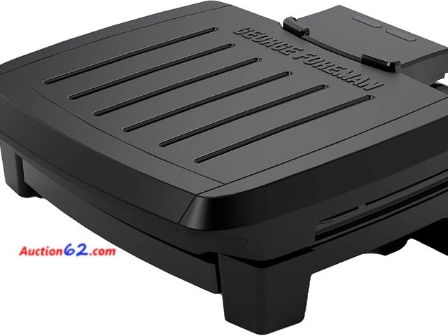 Lot 44-5686g - George Foreman® Fully Submersible™ Grill, NEW Dishwasher Safe, Wash the Entire Grill, Easy-to-Clean Nonstick, Black/Grey Appears New, A basi...