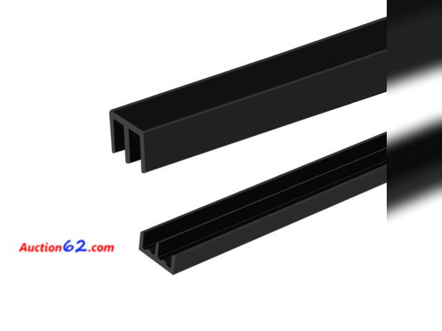 Lot 44-182 - Aroilder Sliding Door Track, Fit 1/4" Thick Panels, U Channel Rubber for Sliding Cabinet/Closet Door Track, Black, 4Feet See All Photo's App...