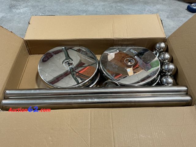 Lot 44-407w - $79.99 Retail price - SuiROYI 4 Pcs Sliver Stanchions, Posts Stanchion Set for Crowd Control Barriers for Weddings, Events, Hotels, and Part...