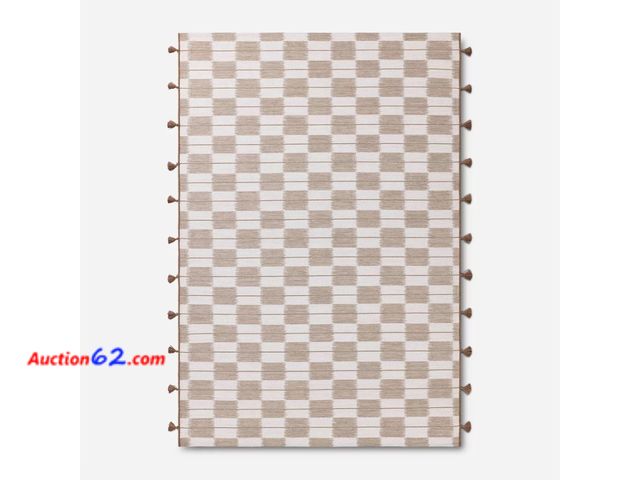 Lot 44-263e - $150 Retail price - Safavieh "Kai" Area Rug 7x10 - Natural/Beige Checkerboard Pattern Appears New, A basic inspection has been given to this...