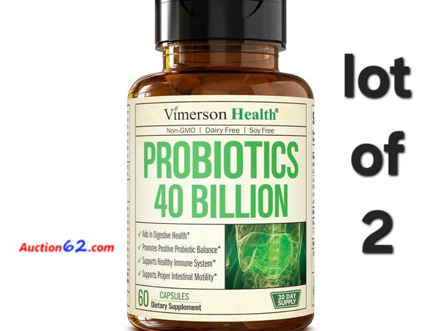 Lot 44-6847g - Lot of 2 Probiotic 40 Billion CFU - Bifidus Probiotics (Probióticos) and Daily Immune Balance Probiotics for Gut and Digestive Health - 4 Cl...