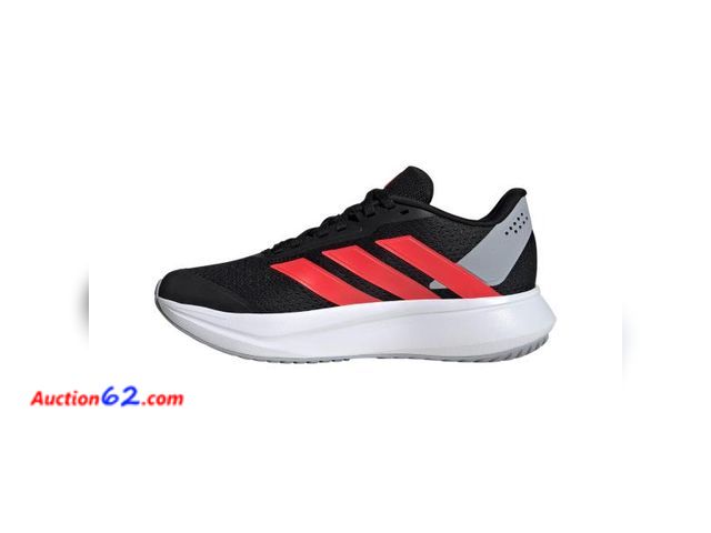 Lot 44-111g - adidas Duramo SL Sneaker, Black/Lucid Red/Halo Silver, 4 US Unisex Big Kid - Appears New, A basic inspection has been given to this item. So...