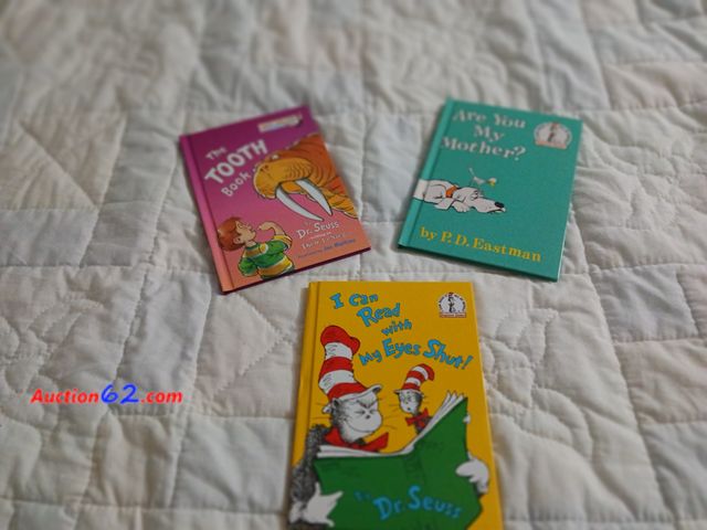 Lot 44-2342b - Three new hard back Dr. Seuss books.  Bright and early books for beginners.  Are you My Mother, The Tooth Book, and I can read with my eyes ...